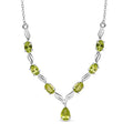 Natürliche Peridot Halskette, ca. 45 cm, 925 Silber ca. 4,06 ct