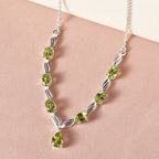 Natürliche Peridot Halskette, ca. 45 cm, 925 Silber ca. 4,06 ct