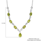 Natürliche Peridot Halskette, ca. 45 cm, 925 Silber ca. 4,06 ct