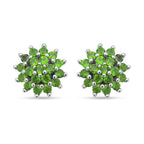 Natürliche Chromdiopsid-Ohrringe, 925 Silber rhodiniert ca. 1,03 ct