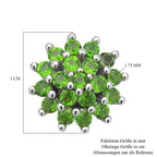 Natürliche Chromdiopsid-Ohrringe, 925 Silber rhodiniert ca. 1,03 ct
