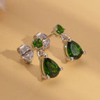 Natürliche Chromdiopsid-Ohrringe, 925 Silber rhodiniert ca. 1,79 ct