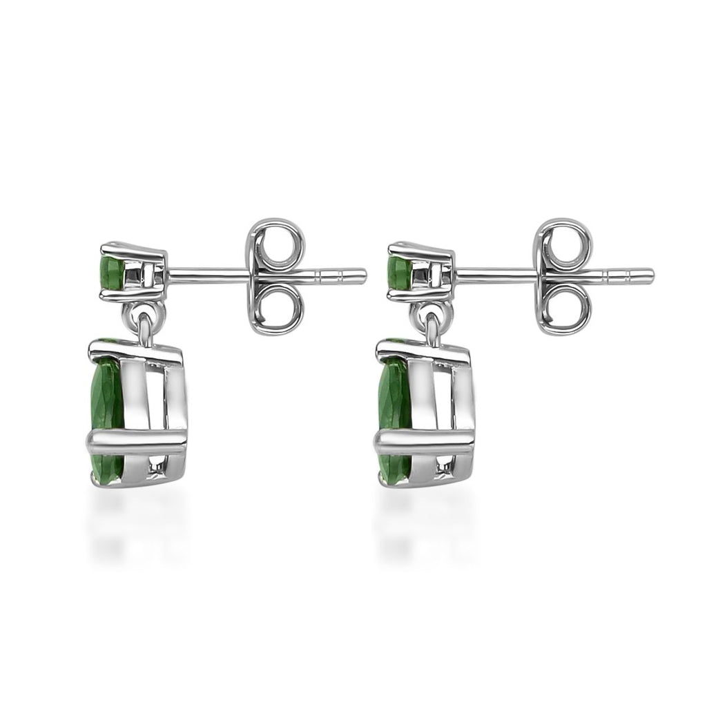 Natürliche Chromdiopsid-Ohrringe, 925 Silber rhodiniert ca. 1,79 ct