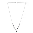 Schwarze Spinell Halskette, ca. 45 cm, 925 Silber ca. 4,98 ct