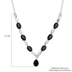 Schwarze Spinell Halskette, ca. 45 cm, 925 Silber ca. 4,98 ct
