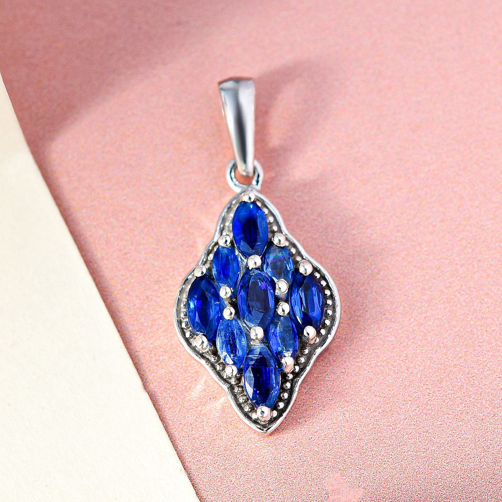Kaschmir Kyanit-Anhänger, 925 Silber platiniert ca. 1.60 ct