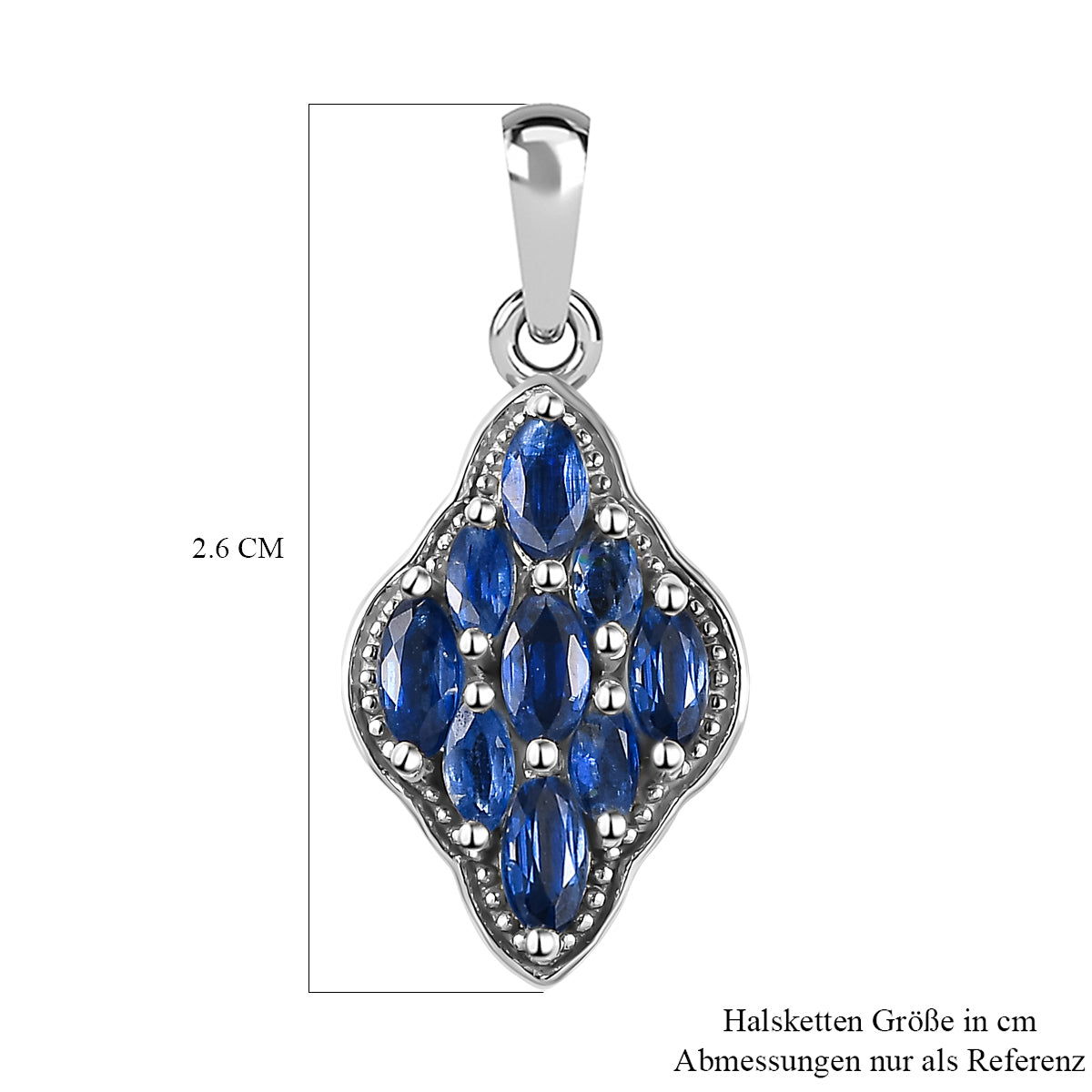 Kaschmir Kyanit-Anhänger, 925 Silber platiniert ca. 1.60 ct