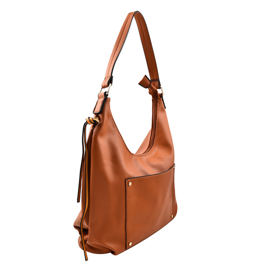 Hobo Tasche mit Schulterriemen 28x11x25 cm, Braun
