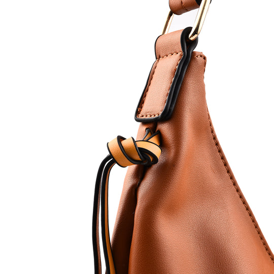 Hobo Tasche mit Schulterriemen 28x11x25 cm, Braun