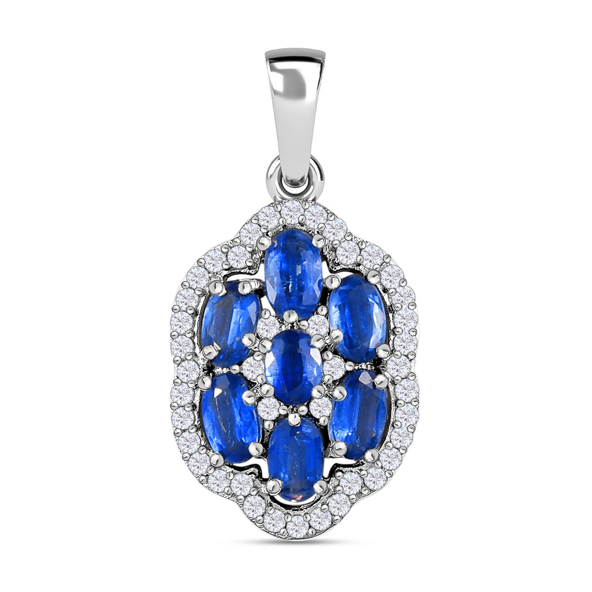 Kaschmir Kyanit-Anhänger, 925 Silber platiniert ca. 2,64 ct