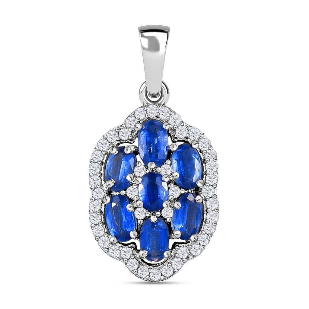 Kaschmir Kyanit-Anhänger, 925 Silber platiniert ca. 2,64 ct