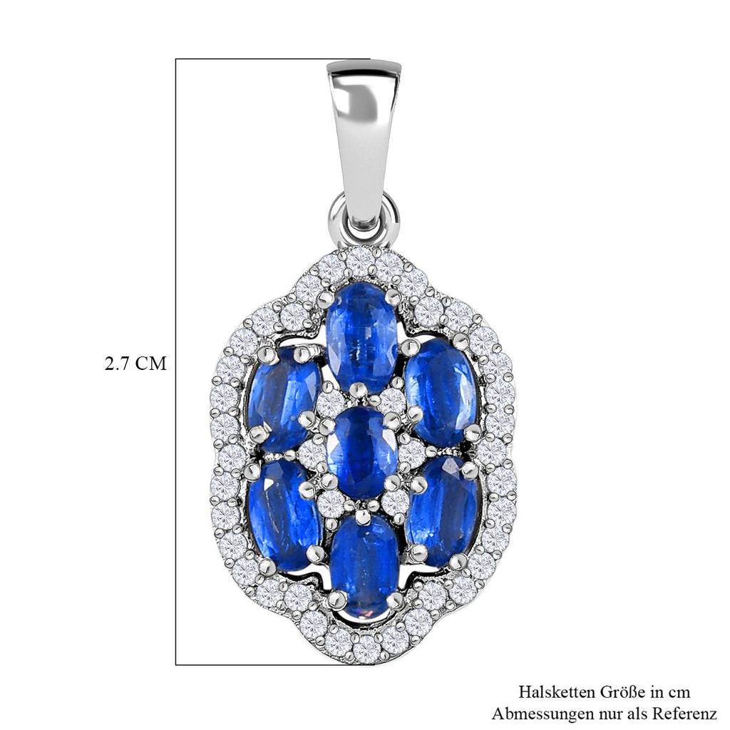 Kaschmir Kyanit-Anhänger, 925 Silber platiniert ca. 2,64 ct