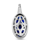 Kaschmir Kyanit und weißer Zirkon-Anhänger, 925 Silber platiniert ca. 2.19 ct