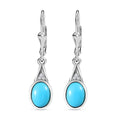 AA Sleeping Beauty Türkis und Zirkon-Ohrringe - 2,46 ct.