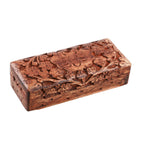 3er Set Handgeschnitzes Boxen aus Sheeshamholz mit Kaschmir und Schmetterling, 21x13 cm
