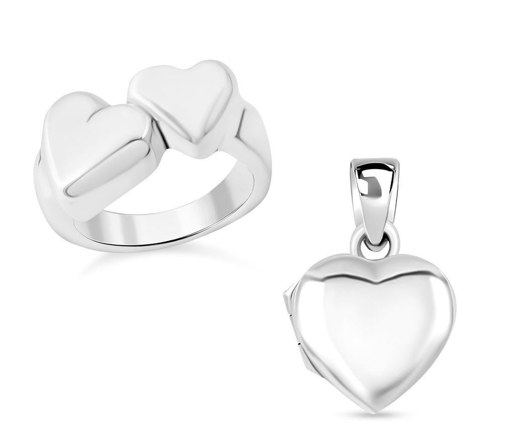 Herz Ring und Medaillon-Anhänger