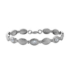 Himmelblaues Topas Armband, ca. 20 cm, Edelstahl ca. 2,82 ct