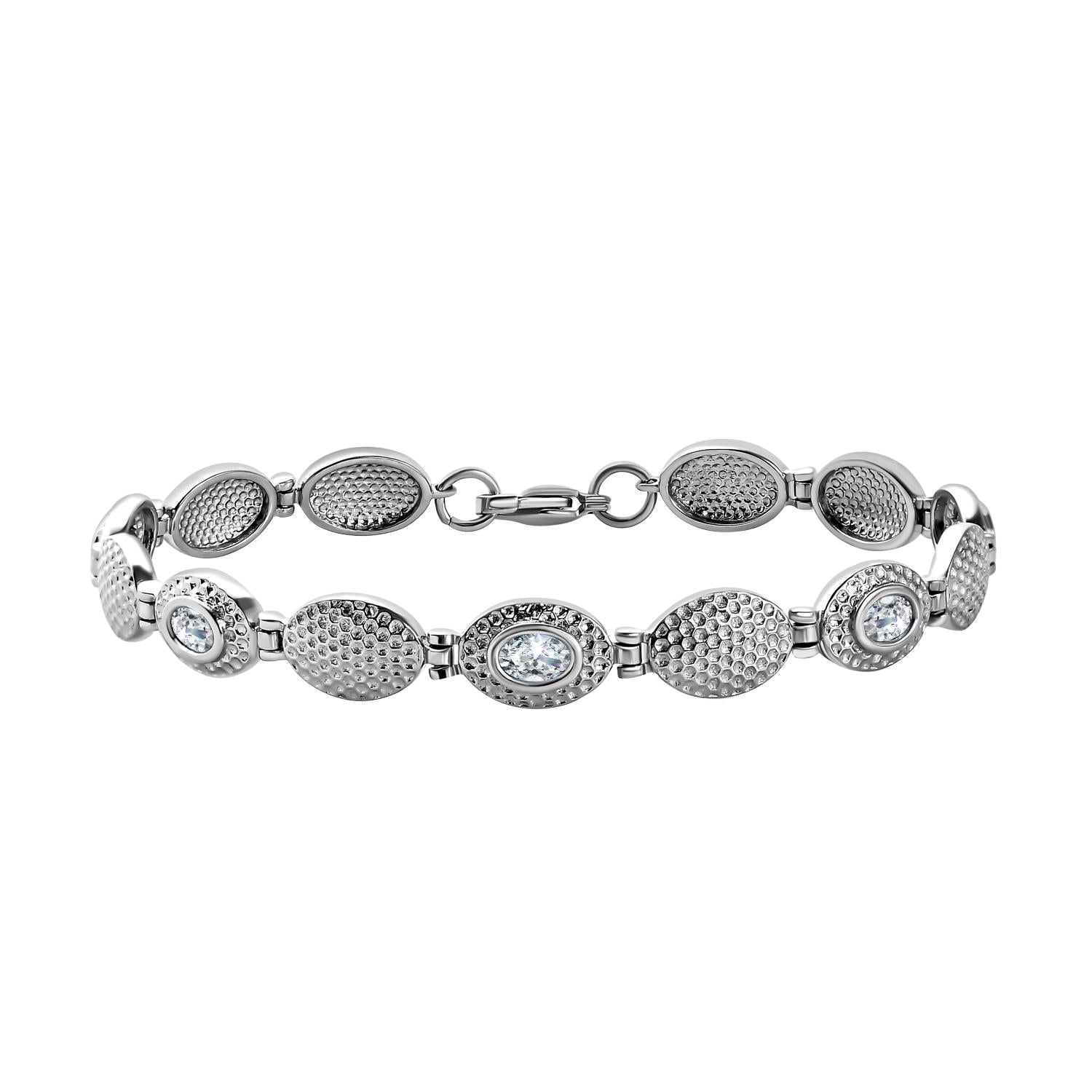 Himmelblaues Topas Armband, ca. 20 cm, Edelstahl ca. 2,82 ct