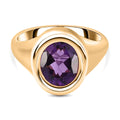 Afrikanischer Amethyst Ring, reines Messing vergoldet (Größe 16.00) ca. 3,08 ct