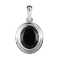 Schwarzer Spinell Anhänger, Messing platiniert ca. 3.57 ct