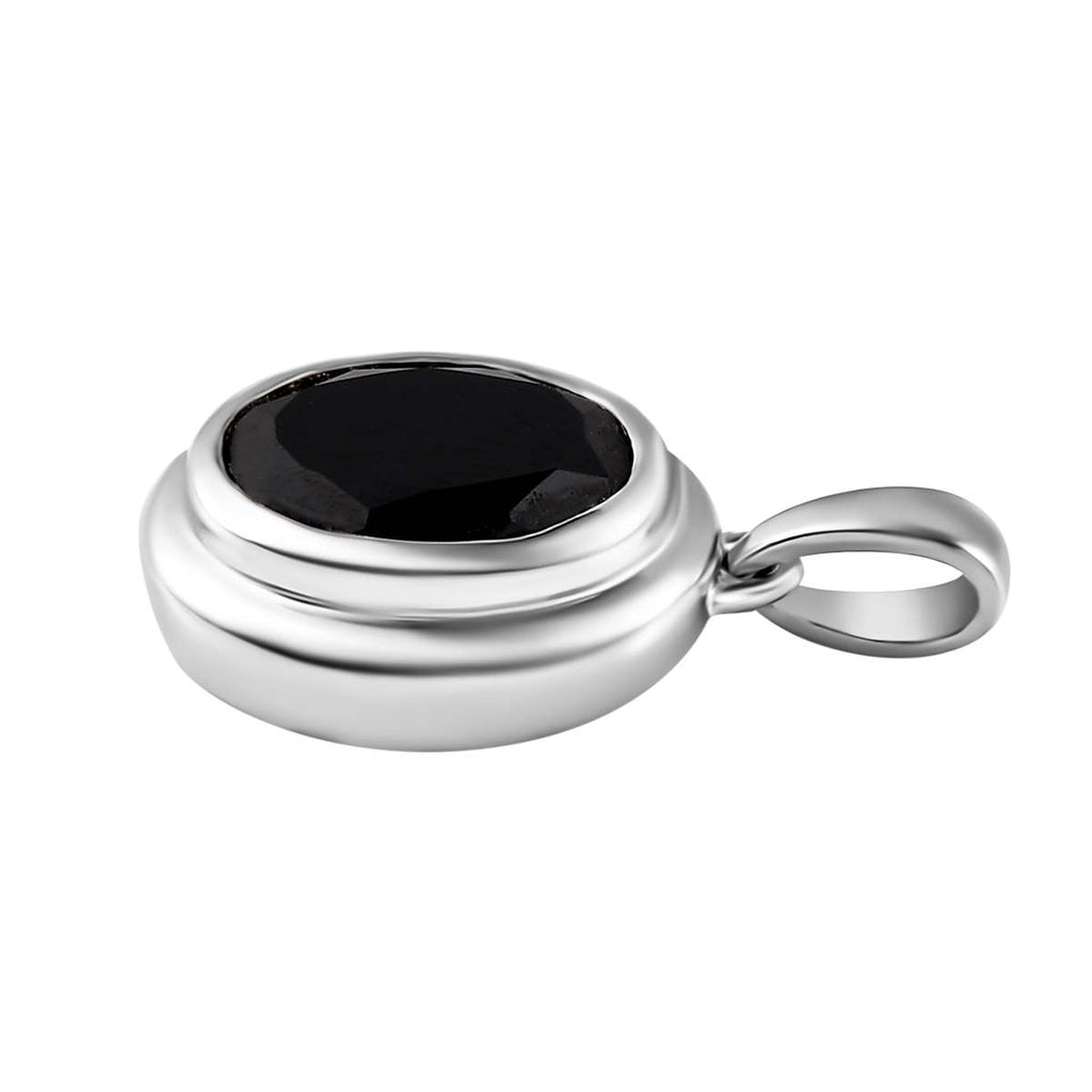 Schwarzer Spinell Anhänger, Messing platiniert ca. 3.57 ct