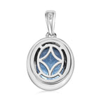 Himmelblauer Topas Anhänger, Messing platiniert ca. 4.36 ct