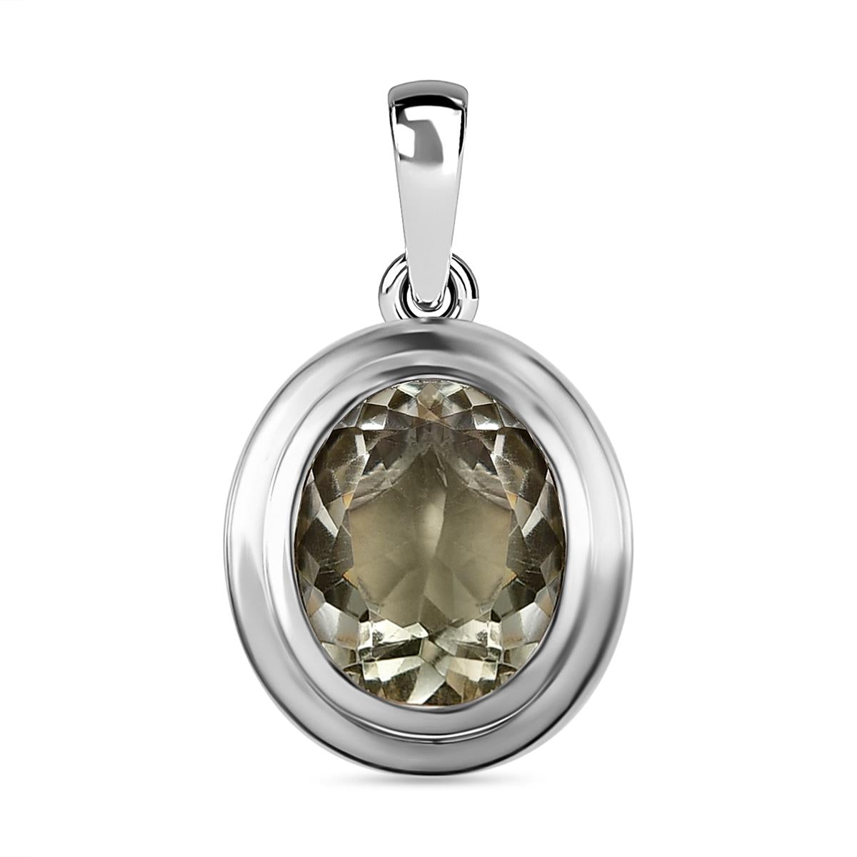 Prasiolith-Anhänger, Messing platiniert ca. 3,19 ct