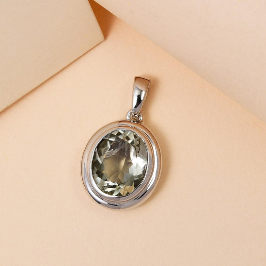 Prasiolith-Anhänger, Messing platiniert ca. 3,19 ct