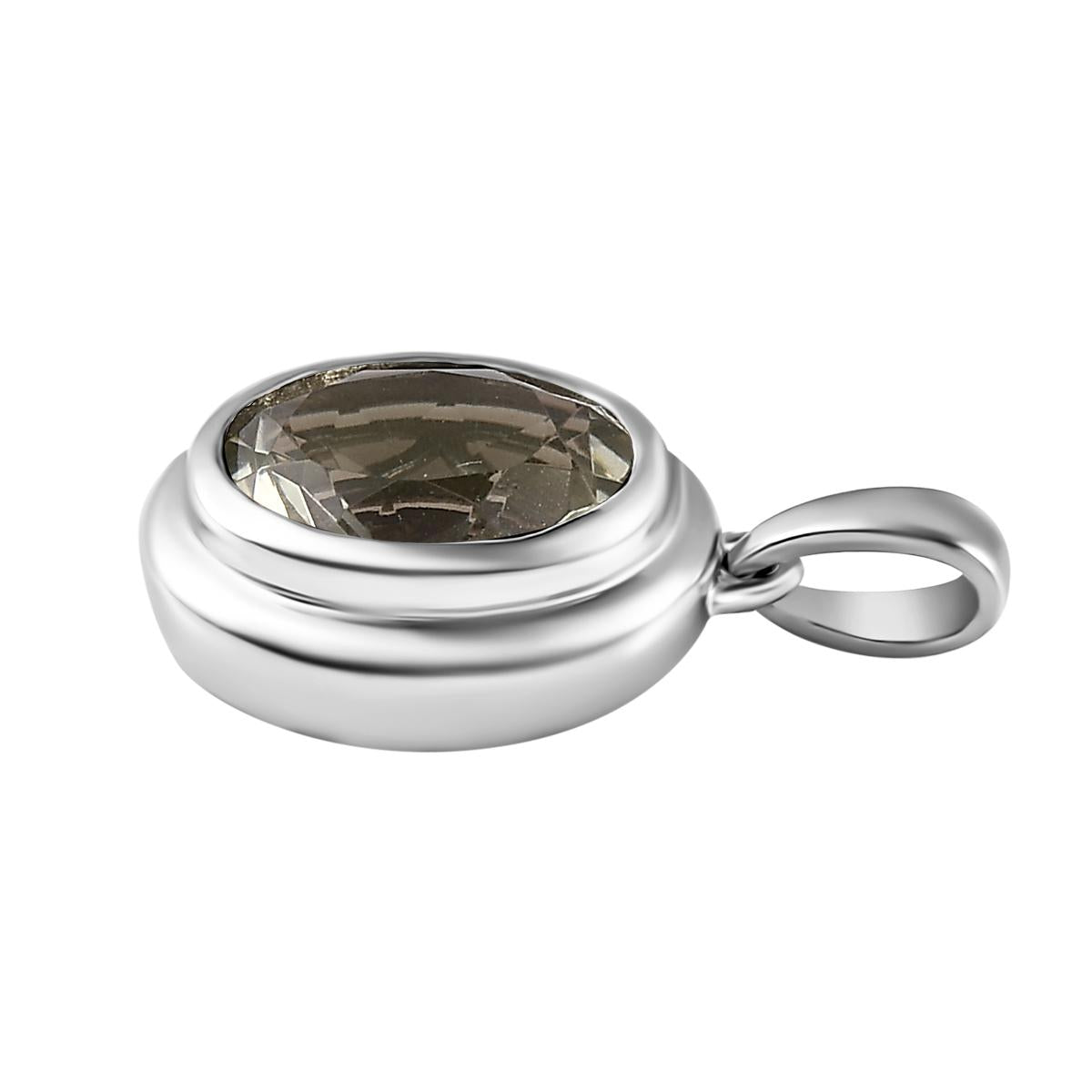 Prasiolith-Anhänger, Messing platiniert ca. 3,19 ct