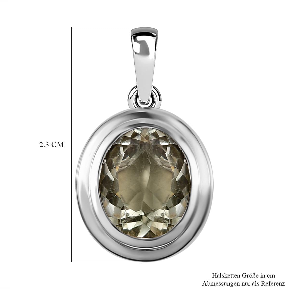 Prasiolith-Anhänger, Messing platiniert ca. 3,19 ct