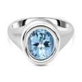 Himmelblauer Topas Ring, reines Messing platiniert (Größe 16.00) ca. 3,20 ct