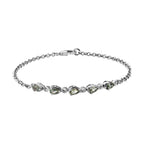 Grünes Saphir-Armband, ca. 19 cm, 925 Silber platiniert ca. 1.39 ct