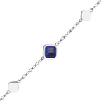 Lapislazuli Halskette, ca. 50 cm, Edelstahl ca. 32.00 ct