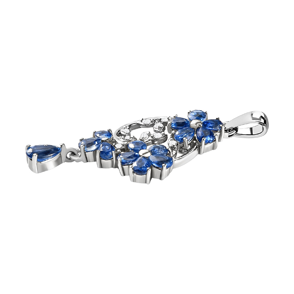 Kaschmir Kyanit-Anhänger, 925 Silber platiniert ca. 3.33 ct
