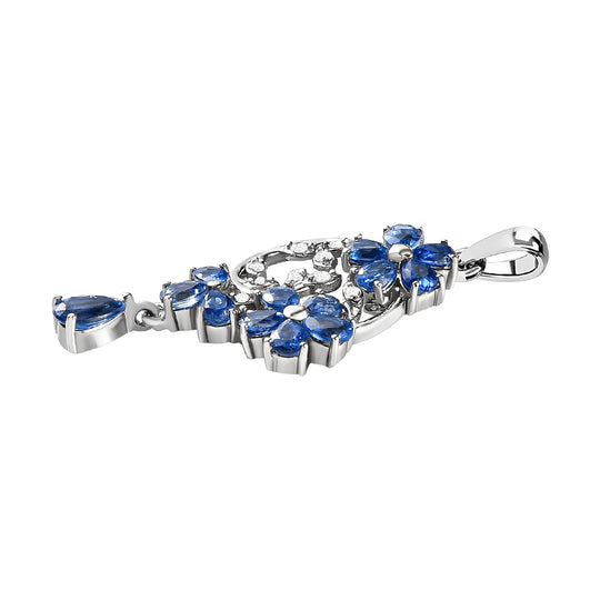 Kaschmir Kyanit-Anhänger, 925 Silber platiniert ca. 3.33 ct