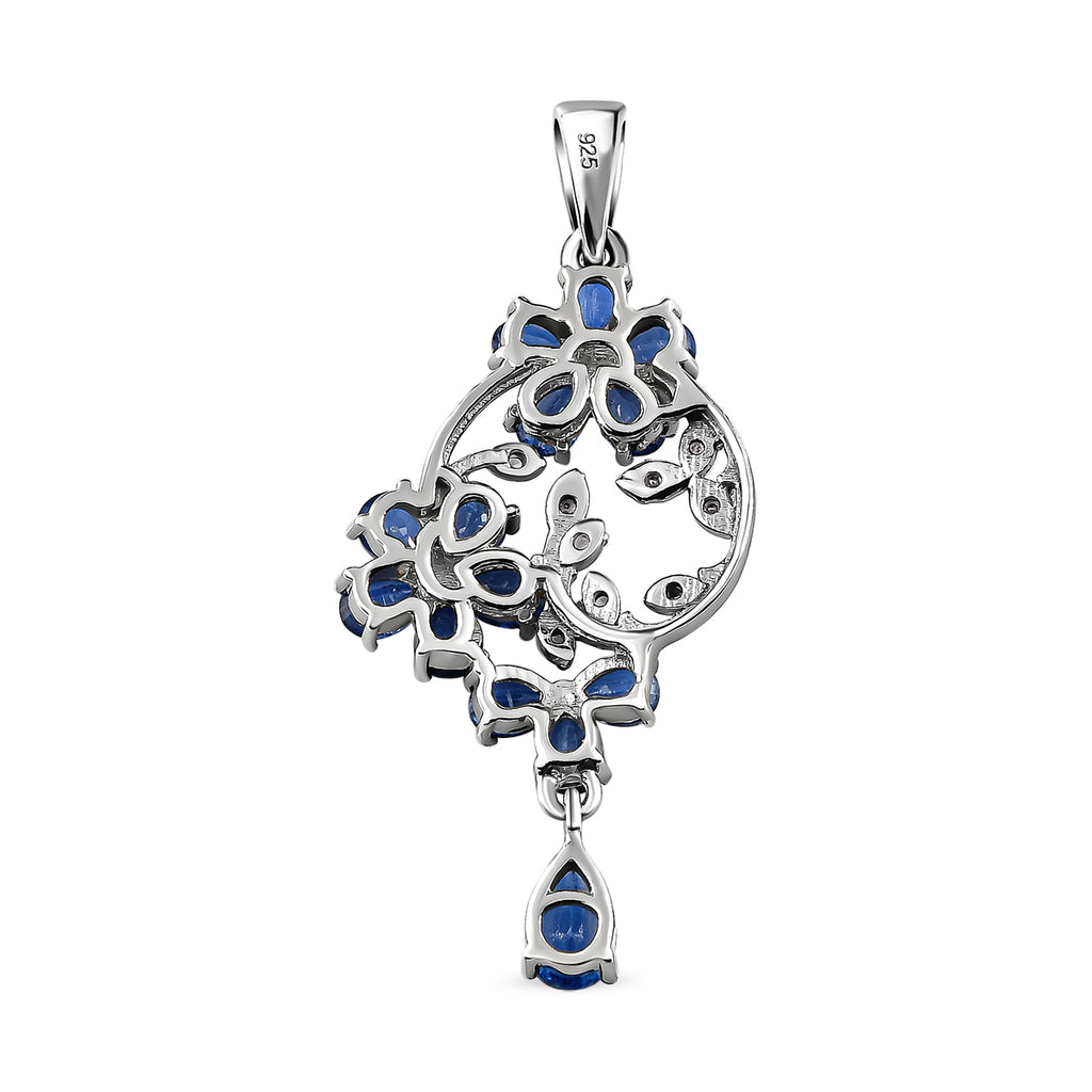 Kaschmir Kyanit-Anhänger, 925 Silber platiniert ca. 3.33 ct