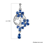 Kaschmir Kyanit-Anhänger, 925 Silber platiniert ca. 3.33 ct