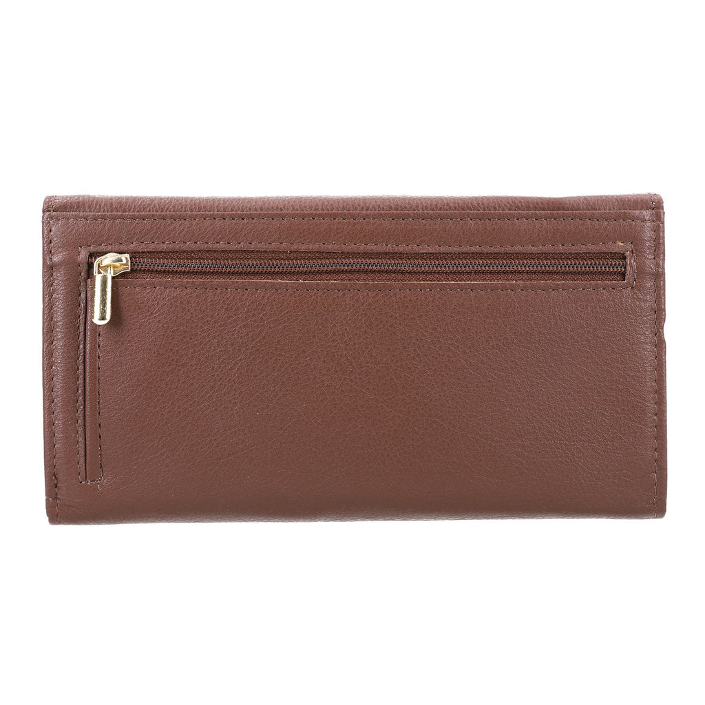 100% Echtes Leder RFID-geschützte Geldbörse, Größe: 18x9cm, braun