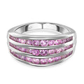 Premium Rosa Saphir Ring, 925 Silber platiniert (Größe 20.00) ca. 1.53 ct