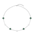 Grüne Aventurin Halskette, ca. 50 cm, Edelstahl ca. 32.00 ct