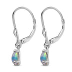 Natürliche, äthiopische Welo Opal Ohrringe, 925 Silber platiniert ca. 0.62 ct