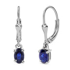 Masoala Saphir Ohrringe, (Fissure gefüllt), 925 Silber platiniert ca. 1.32 ct
