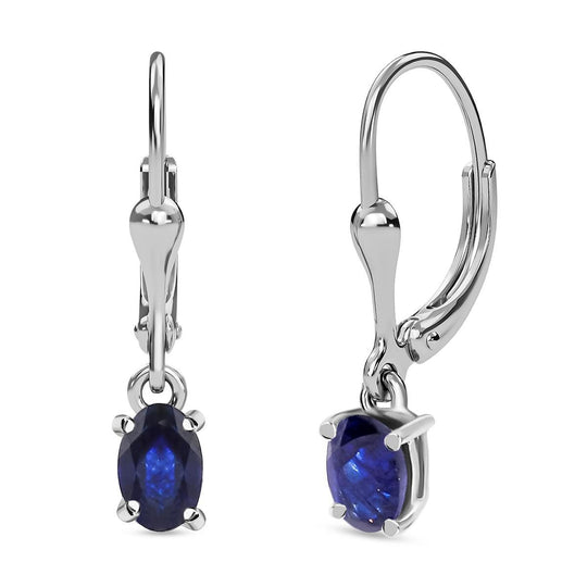Masoala Saphir Ohrringe, (Fissure gefüllt), 925 Silber platiniert ca. 1.32 ct