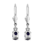 Masoala Saphir Ohrringe, (Fissure gefüllt), 925 Silber platiniert ca. 1.32 ct
