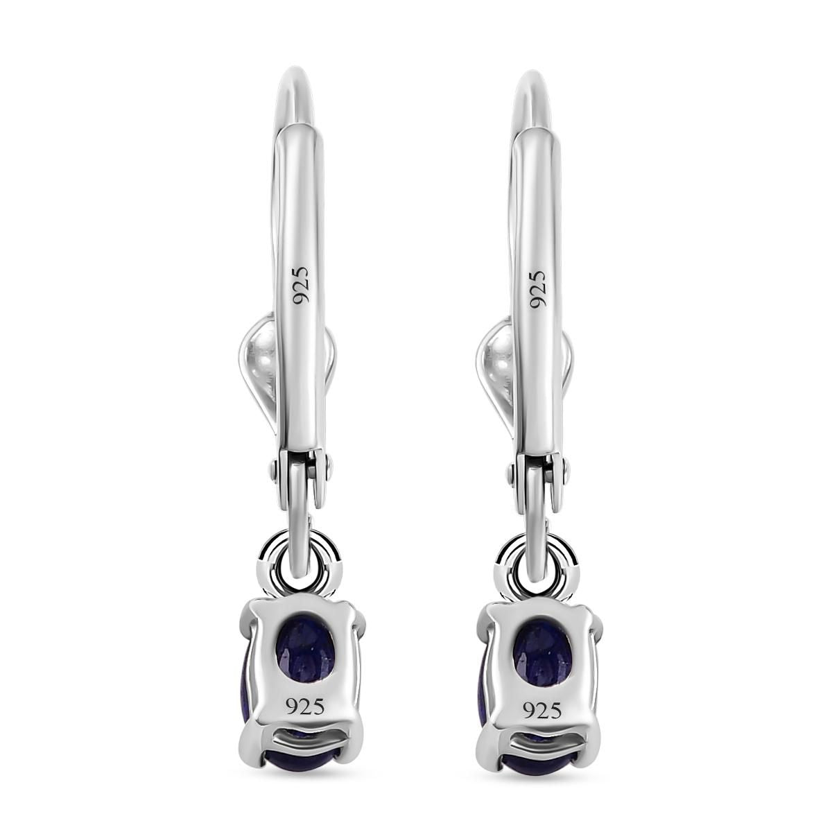 Masoala Saphir Ohrringe, (Fissure gefüllt), 925 Silber platiniert ca. 1.32 ct