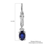Masoala Saphir Ohrringe, (Fissure gefüllt), 925 Silber platiniert ca. 1.32 ct
