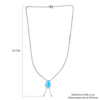 Larimar Halskette ca. 45 cm 925 Silber platiniert ca. 8.92 ct