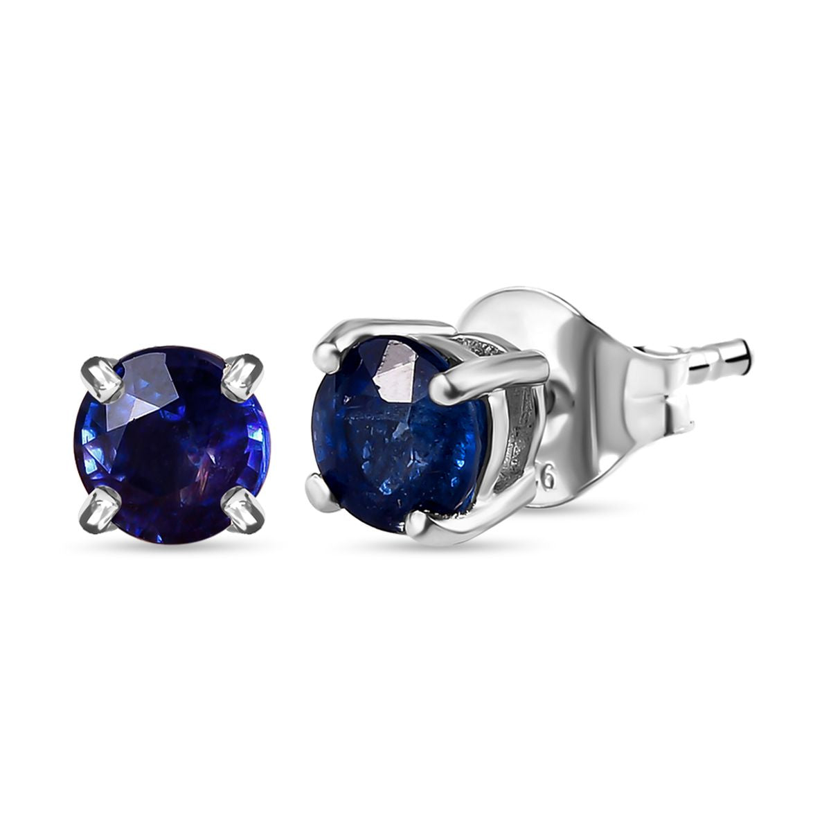 Masoala Saphir (Fissure gefüllt)-Ohrringe, 925 Silber platiniert ca. 1.26 ct