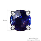 Masoala Saphir (Fissure gefüllt)-Ohrringe, 925 Silber platiniert ca. 1.26 ct