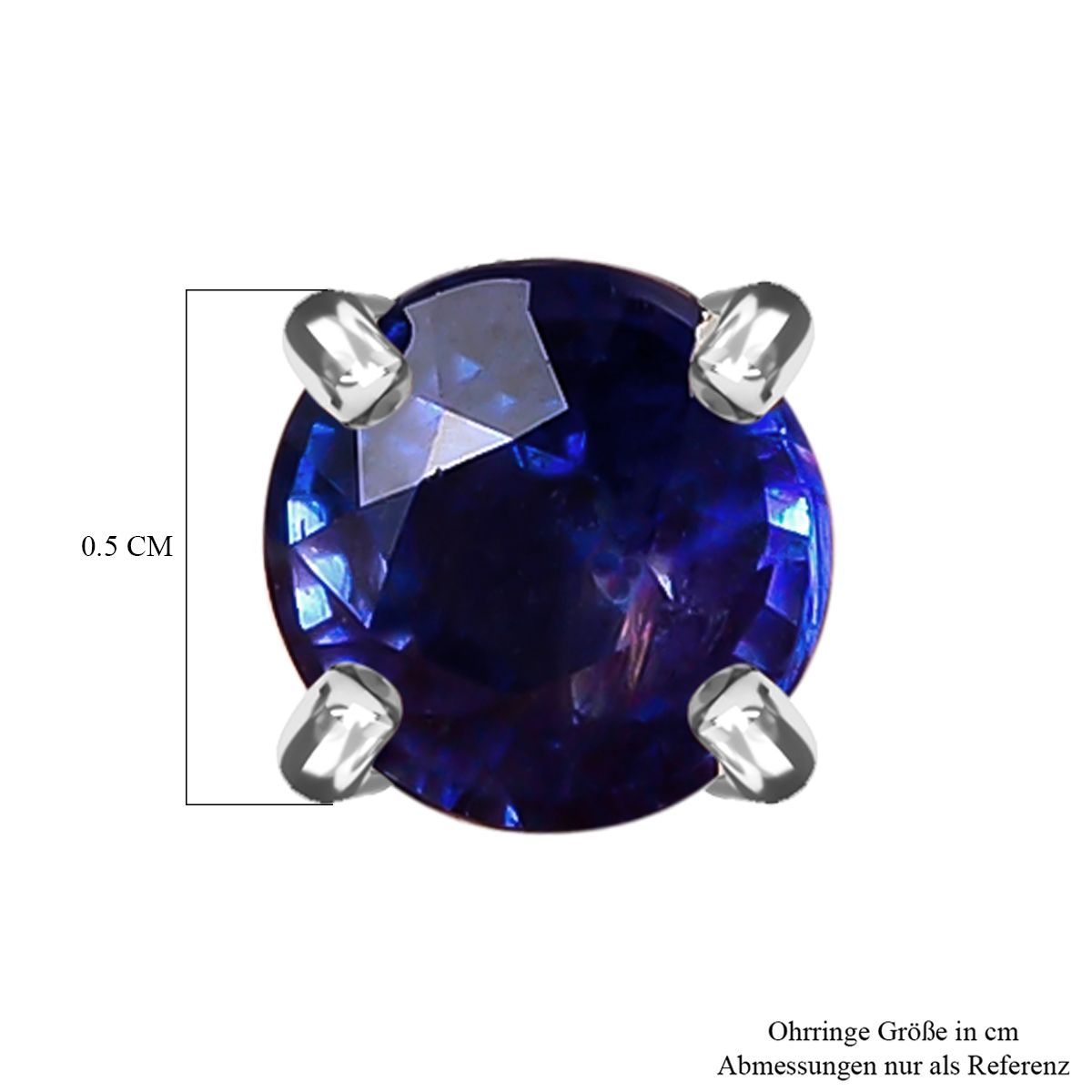 Masoala Saphir (Fissure gefüllt)-Ohrringe, 925 Silber platiniert ca. 1.26 ct